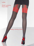 Adrian Lolita Mock Stocking and Suspender Patterned Tights 50 Denier